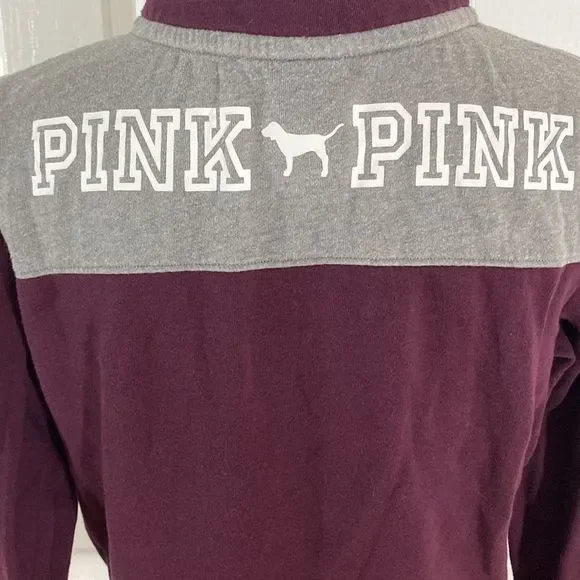 PINK 3/4 zip Sweatshirt size Small - Picture 6 of 8